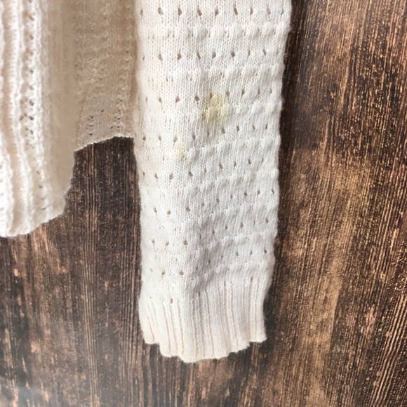 ANTHROPOLOGIE MOTH CARDIGAN CREAM POINTELLE PEPLUM - Picture 4 of 8